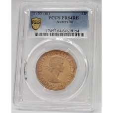 AUSTRALIA 1955 . ONE 1 PENNY . PROOF . PCGS PR64